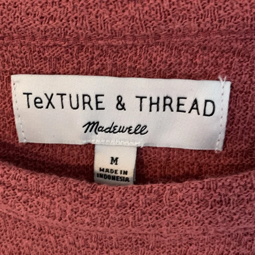 Madewell Texture & Thread Smocked Bell Sleeve Top Size Medium Autumn Berry
